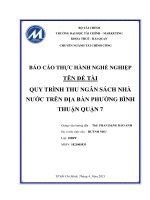 Báo cáo thực hành nghề nghiệp tên đề tài quy trình thu ngân sách nhà nước trên địa bàn phường bình thuận quận 7