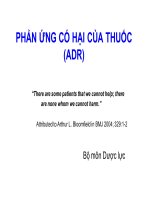 Bài giảng Phản ứng có hại của thuốc (ADR)