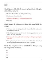 Mẫu đề thi thử cnxhkh