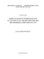Nghiên cứu đánh giá An ninh nguồn nước lưu vực sông Vu Gia  Thu Bồn trong điều kiện Biến đổi khí hậu và phát triển lưu vực