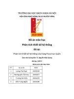 Phân tích thiết kế hệ thống cửa hàng pizza trực tuyến