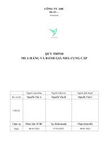 Quy trình mua hàng và đánh giá nhà cung cấp (đầy đủ báo cáo, biểu mẫu đính kèm)