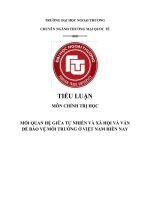 Mối quan hệ giữa tự nhiên và xã hội và vẫn đề bảo vệ môi trường ở việt nam hiên nay