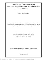 Nghiên ứu công nghệ 4g lte và triển khai ứng dụng thực tế tại công ty mobifone việt nam