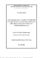 Tổng hợp điện hoá và nghiên ứu hình thái cấu trúc bề mặt của màng polyaniline cấu trúc bởi các sợi nano có chứa các nanocluster kim loại