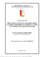 Phân tíh và đề xuất giải pháp nhằm cải thiện tình hình tài chính của công ty cổ phần xây dựng số 5 hà nội