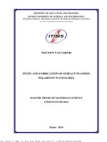 Nghiên ứu thiết kế và chế tạo kênh dẫn sóng plasmon bề mặt (study and fabrication of surface plasmon polariton waveguides)