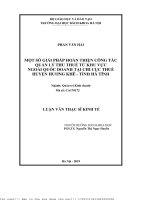 Một số giải pháp hoàn thiện ông tác quản lý thu thuế từ khu vực ngoài quốc doanh tại chi cục thuế huyện hương khê tỉnh hà tĩnh