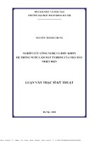 Nghiên ứu công nghệ và điều khiển hệ thống nước làm mát turbine của nhà máy nhiệt điện