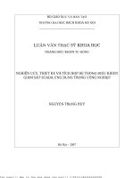 Nghiên ứu, thiết kế và tích hợp hệ thống điều khiển giám sát xcada ứng dụng trong công nghiệp