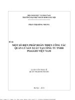 Một số biện pháp hoàn thiện ông tác quản lý sản xuất tại công ty tnhh piaggio việt nam