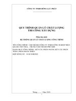 Quy trình quản lý chất lượng thi công xây dựng hạng mục kết cấu phần ngầm, phần thân, hoàn thiện