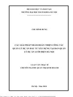 Cá giải pháp nhằm hoàn thiện ông tá quản lý dự án đầu tư xây dựng tại ban quản lý dự án lưới điện hà nội