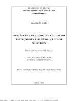 Nghiên ứu ảnh hưởng ủa á hế độ tải trọng đến khả năng lật ủa xe nâng điện