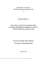 Phân tíh và đề xuất giải pháp nhằm cải thiện tình hình tài chính của công ty cổ phần thương mại bia hà nội