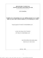 Nghiên ứu ảnh hưởng ủa á thông số kết ấu và điều kiện sử dụng đến tính ổn định ủa ô tô khi quay vòng