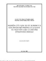Nghiên Ứu Sản Xuất Surimi Và Sản Phẩm Mô Phỏng Ủa Kany Từ Nguyên Liệu Á Rô Phi.pdf