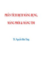 Bài giảng Phân tích dịch màng bụng, màng phổi  màng tim