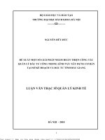 Đề xuất một số giải pháp nhằm hoàn thiện ông tá quản lý đầu tư ông trong lĩnh vự xây dựng ơ bản tại sở kế hoạh và đầu tư tỉnh bắ giang
