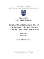 Kế toán xuất khẩu hàng hóa và xác định kết quả tiêu thụ tại công ty tnhh giang huy hoàng