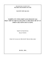 Tóm tắt:  Nghiên cứu tổng hợp nano zeolite NaX trực tiếp từ metacaolanh và tro trấu để xử lý nhiên liệu kém chất lượng