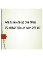 Bài giảng Phân tích hoạt động cạnh tranh - Xác định lợi thế cạnh tranh khác biệt