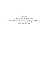 Tiểu luận môn pháp luật đại cương  đổi mới tổ chức và hoạt động của tòa án nhân dân hiện nay