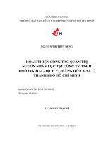 Hoàn thiện công tác quản trị nguồn nhân lực tại công ty tnhh thương mại   dịch vụ hàng hóa a n c ở thành phố hồ chí minh