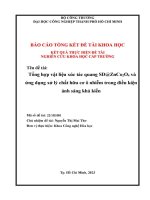 Tổng hợp vật liệu xúc tác quang sdznco2o4 và ứng dụng xử lý chất hữu cơ ô nhiễm trong điều kiện ánh sáng khả kiến báo cáo tổng kết đề tài nghiên cứu khoa học cấp trường