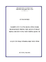 Nghiên cứu và ứng dụng công nghệ blockchain trong việc quản lý hoạt động chuyển vùng viễn thông quốc tế