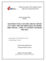 Giải pháp nâng cao lòng trung thành của nhân viên hệ thống hoa sen home miền trung – công ty cổ phần tập đoàn hoa sen