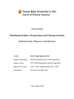 Kombucha leather preparation and characterization doctor of philosophy   major biomaterials and biocomposites