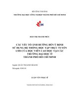 Các yếu tố ảnh hưởng đến ý định sử dụng hệ thống học tập trực tuyến lms của học viên cao học tại các trường đại học ở thành phố hồ chí minh