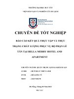 Báo Cáo Kết Quả Thực Tập Và Thực Trạng Chất Lượng Phục Vụ Bộ Phận Lễ Tân Tại Bella Merry Hotel And Apartment.docx