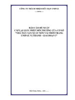 Báo cáo đề xuất cấp giấy phép môi trường cơ sở nhà máy sản xuất nón vải thời trang unipax vị thanh
