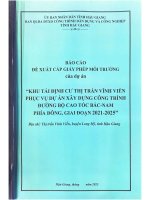 Báo cáo đề xuất cấp giấy phép môi trường khu tái định cư vĩnh tiến