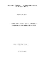 Nghiên cứu đánh giá mức độ căng thẳng nguồn nước cho thành phố Đà Nẵng