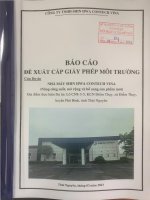 Báo cáo đề xuất cấp GPMT “Nhà máy Shin Hwa Contech Vina (Mở rộng, nâng công suất và bổ sung sản phẩm mới)”