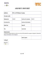 Assignment PROG191 Java Programming Distinction