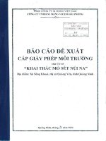 Báo cáo đề xuất cấp giấy phép môi trường của cơ sở “Khai thác mỏ sét núi Na”
