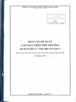 Báo cáo đề xuất cấp giấy phép môi trường Dự án “Thủy điện Trà Linh 2”