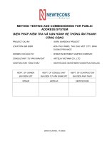 Biện pháp test và vận hành hệ thống âm thanh công cộng