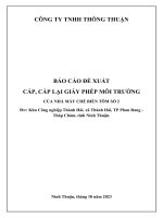 BÁO CÁO ĐỀ XUẤT CẤP, CẤP LẠI GIẤY PHÉP MÔI TRƯỜNG CỦA NHÀ MÁY CHẾ BIẾN TÔM SỐ 2