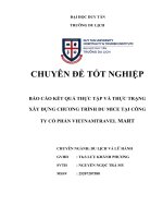 Báo cáo kết quả thực tập và thực trạng xây dựng chương trình du mice tại công ty cổ phẩn vietnamtravel mart