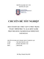 Báo cáo kết quả thực tập và thực trạng về quy trình phục vụ alacarte tại bộ phận nhà hàng tại khách sạn minh toàn safi ocean