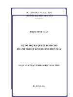 Hệ hỗ trợ ra quyết định cho doanh nghiệp kinh doanh điện máy