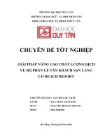 Giải pháp nâng cao chất lượng dịch vụ bộ phân lễ tân khách sạn lang co beach resort