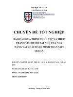 Báo cáo quá trình thực tập và thực trạng về chế độ đãi ngộ của nhà hàng tại khách sạn minh toan safi ocean