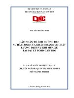 CÁC NHÂN TỐ ẢNH HƯỞNG ĐẾN SỰ HÀI LÒNG CỦA KHÁCH HÀNG VỀ CHẤT LƯỢNG DỊCH VỤ KHI MUA XE TẠI ĐẠI LÝ FORD CẦN THƠ - Full 10 điểm