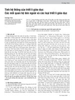 TÍNH HỆ THỐNG CỦA TRIẾT LÍ GIÁO DỤC: CÁC MỐI QUAN HỆ BÊN NGOÀI VÀ CÁC LOẠI TRIẾT LÍ GIÁO DỤC - Full 10 điểm